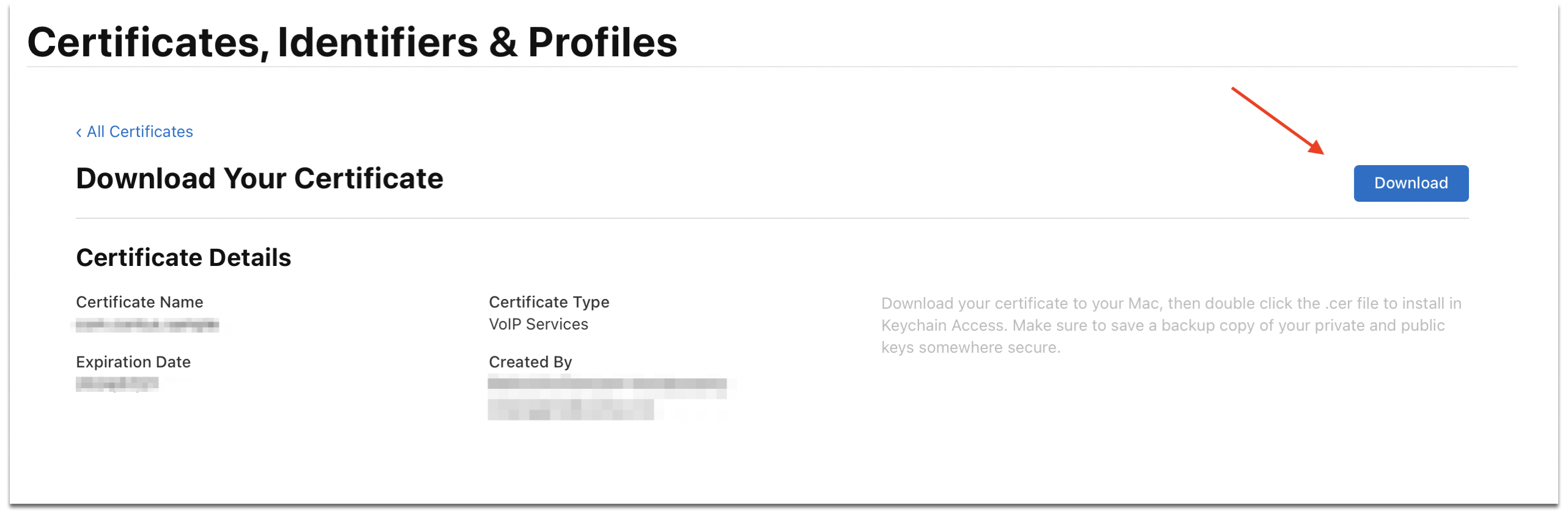 Certificate Download