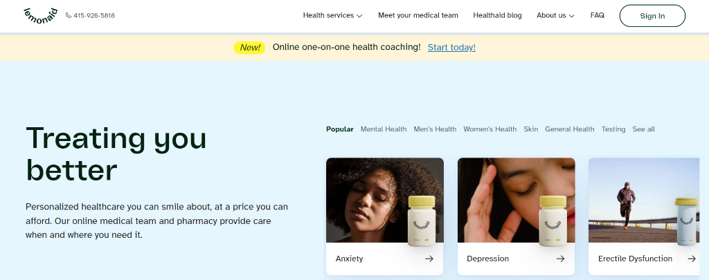 Lemonaid telehealth app