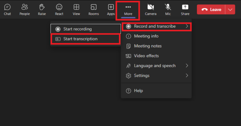 Video Conferencing (Recording and Transcription)